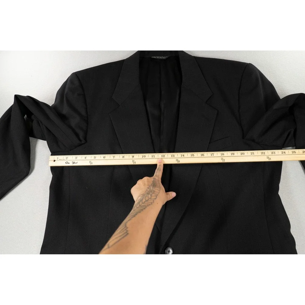 Vintage Christian Dior Monsieur Black 100% Wool Blazer Sport Coat Men's 46R USA